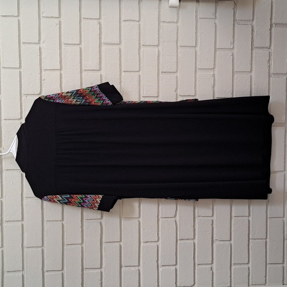 Blu Sage Black W/Built-In Multicolor Open Jacket Midi Dress. Size 18W NWOT - Picture 5 of 8